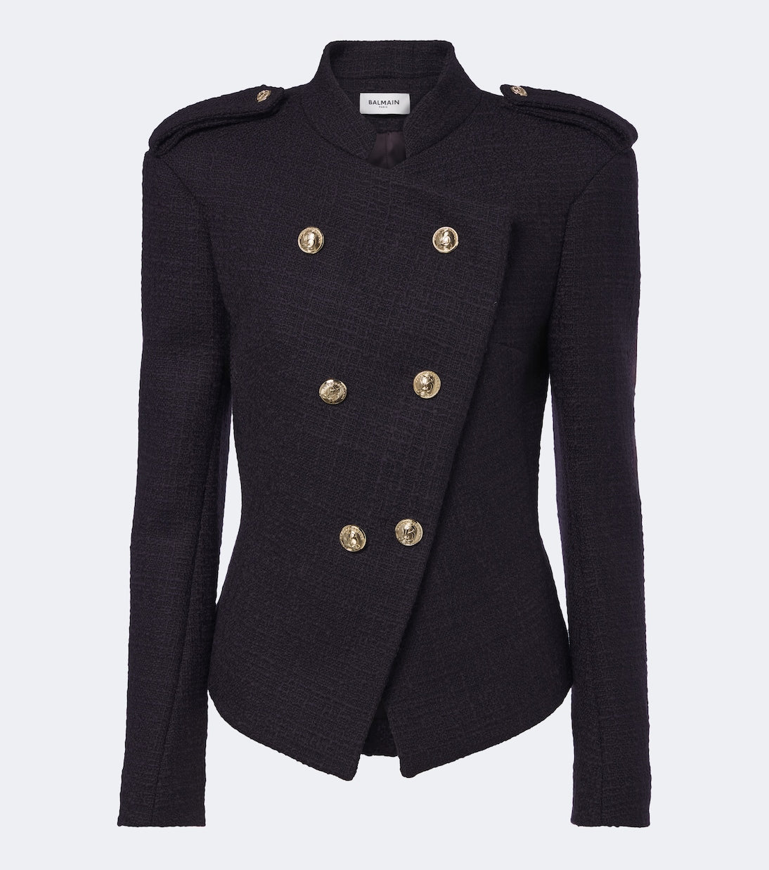 Balmain - Double-breasted wool-blend tweed jacket