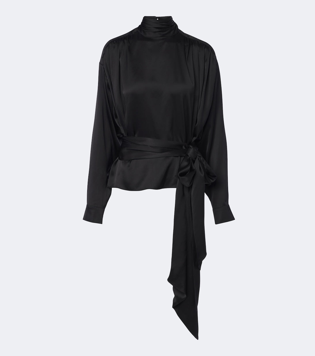 Balmain - Bow-detail silk satin blouse