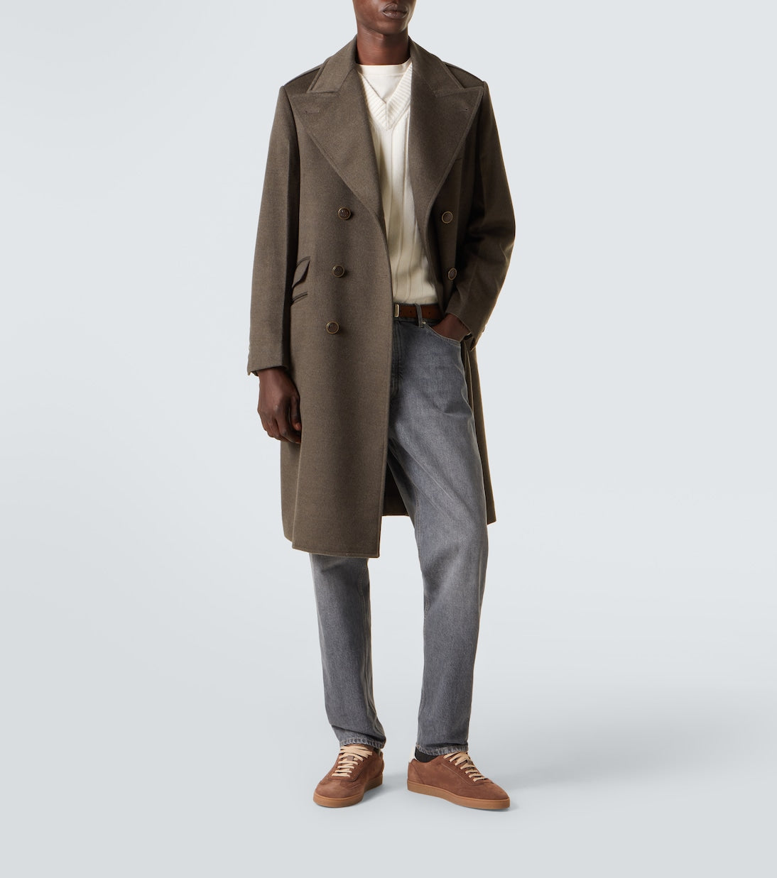 Brunello Cucinelli - Double-breasted virgin wool overcoat
