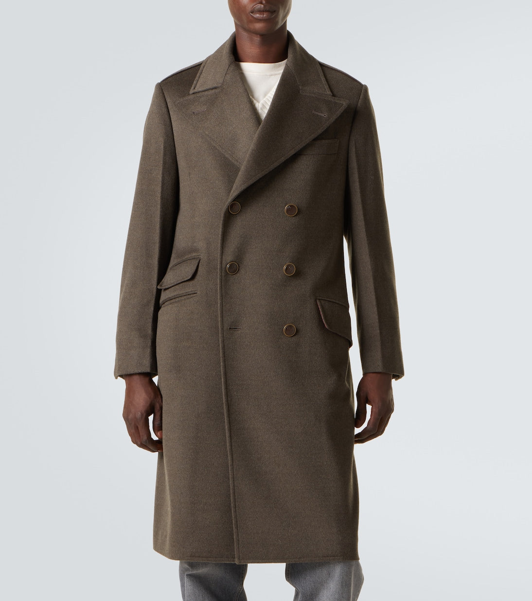 Brunello Cucinelli - Double-breasted virgin wool overcoat