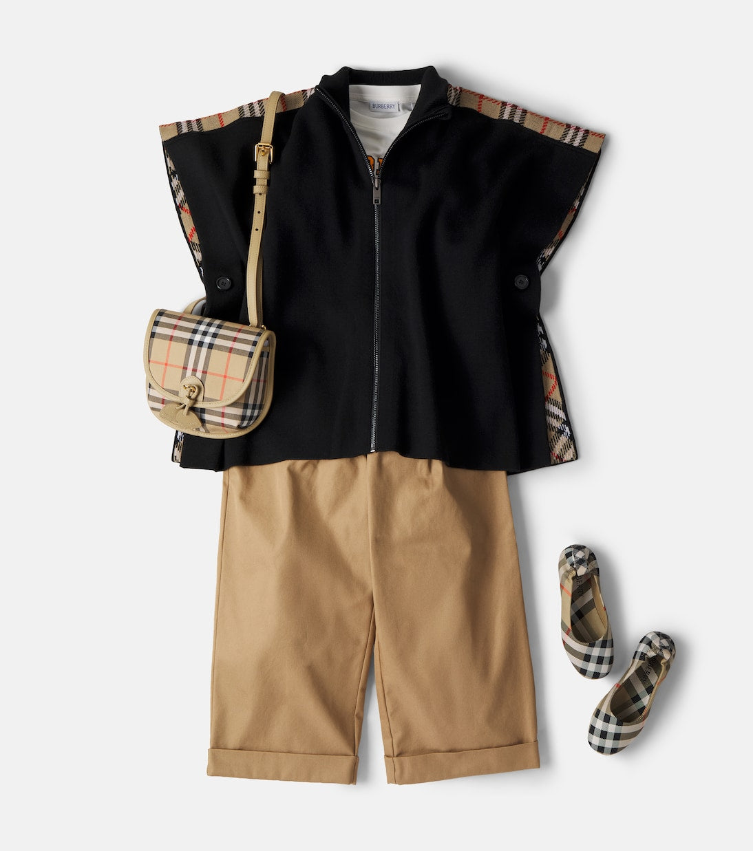 Burberry Kids - Burberry Check wool-blend cape
