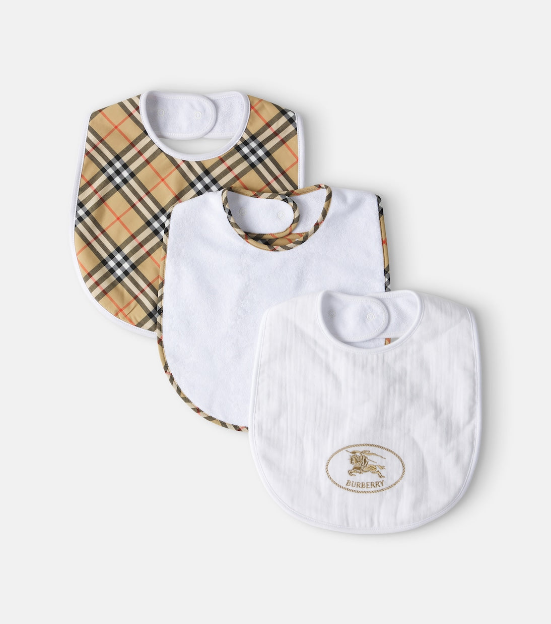 Burberry Kids - Set of 3 cotton bibs