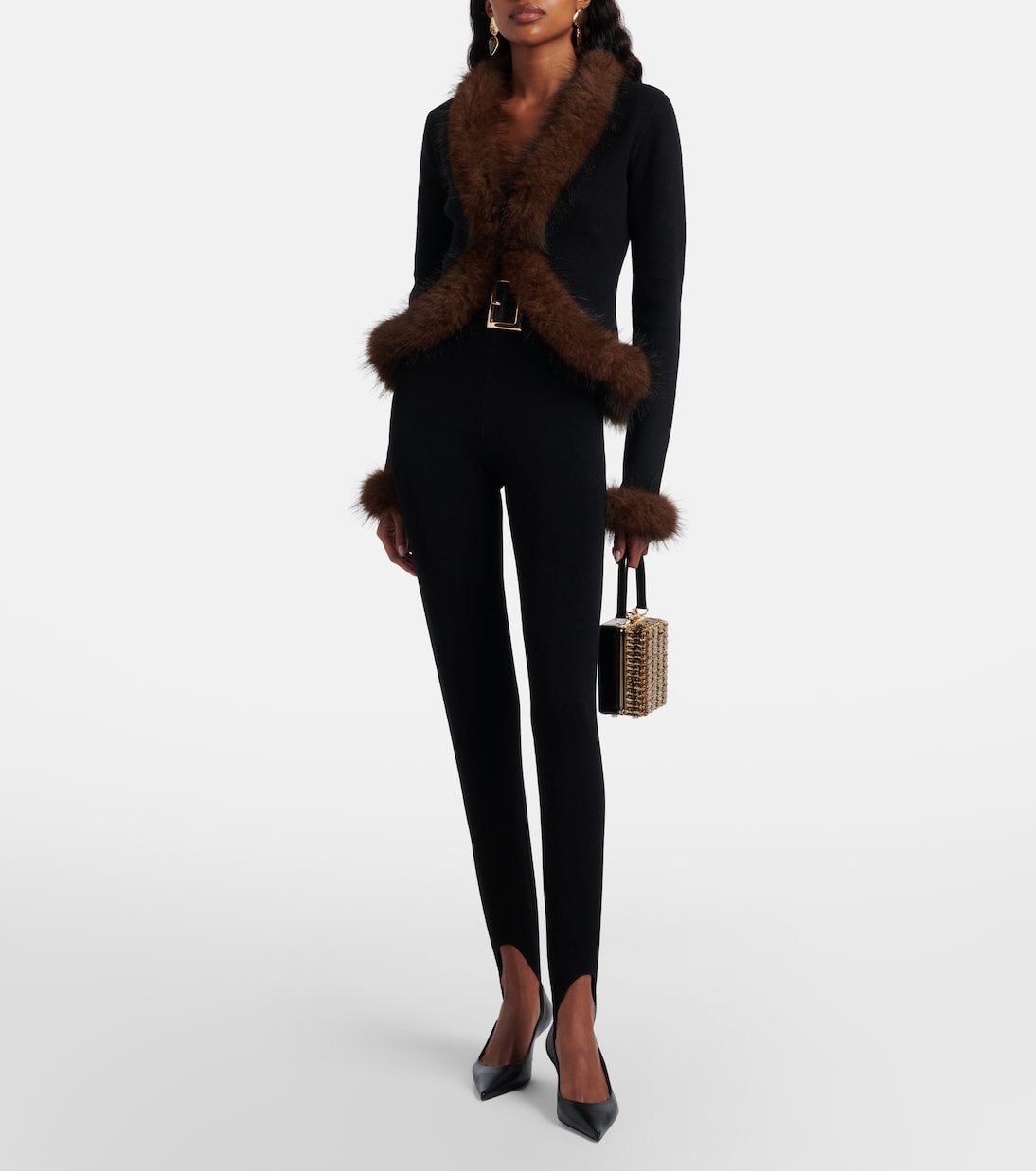Self-Portrait - Belted stirrup leggings