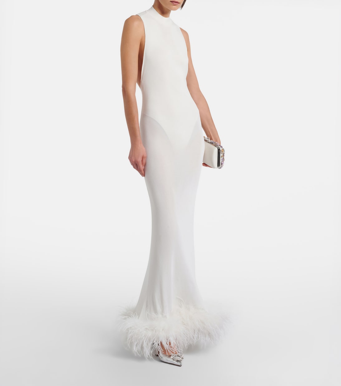 Self-Portrait - Feather-trimmed gown