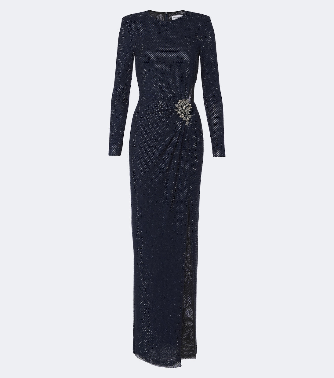 Self-Portrait - Cutout embellished gathered gown