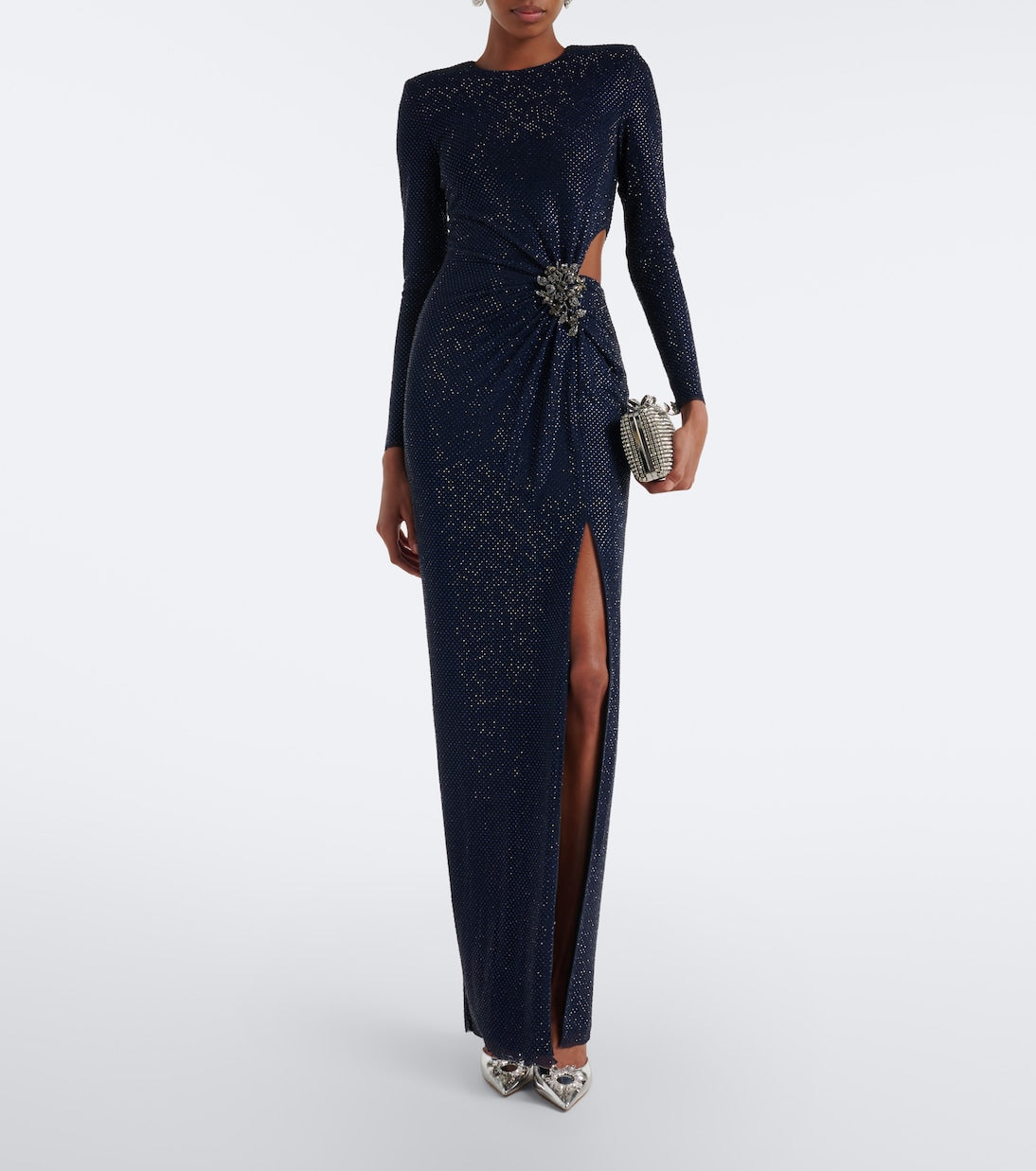 Self-Portrait - Cutout embellished gathered gown