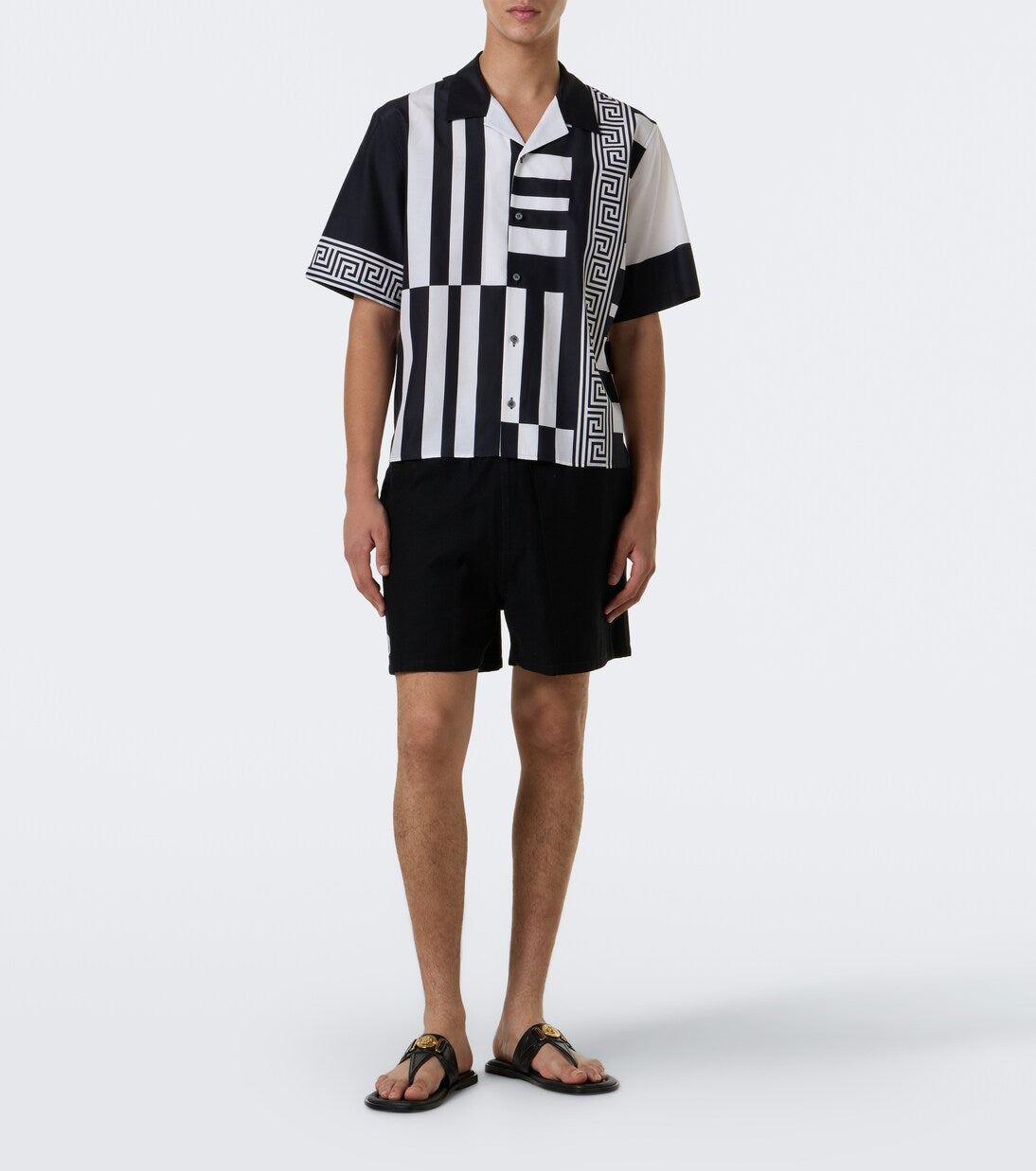 Versace - Printed cotton and silk bowling shirt