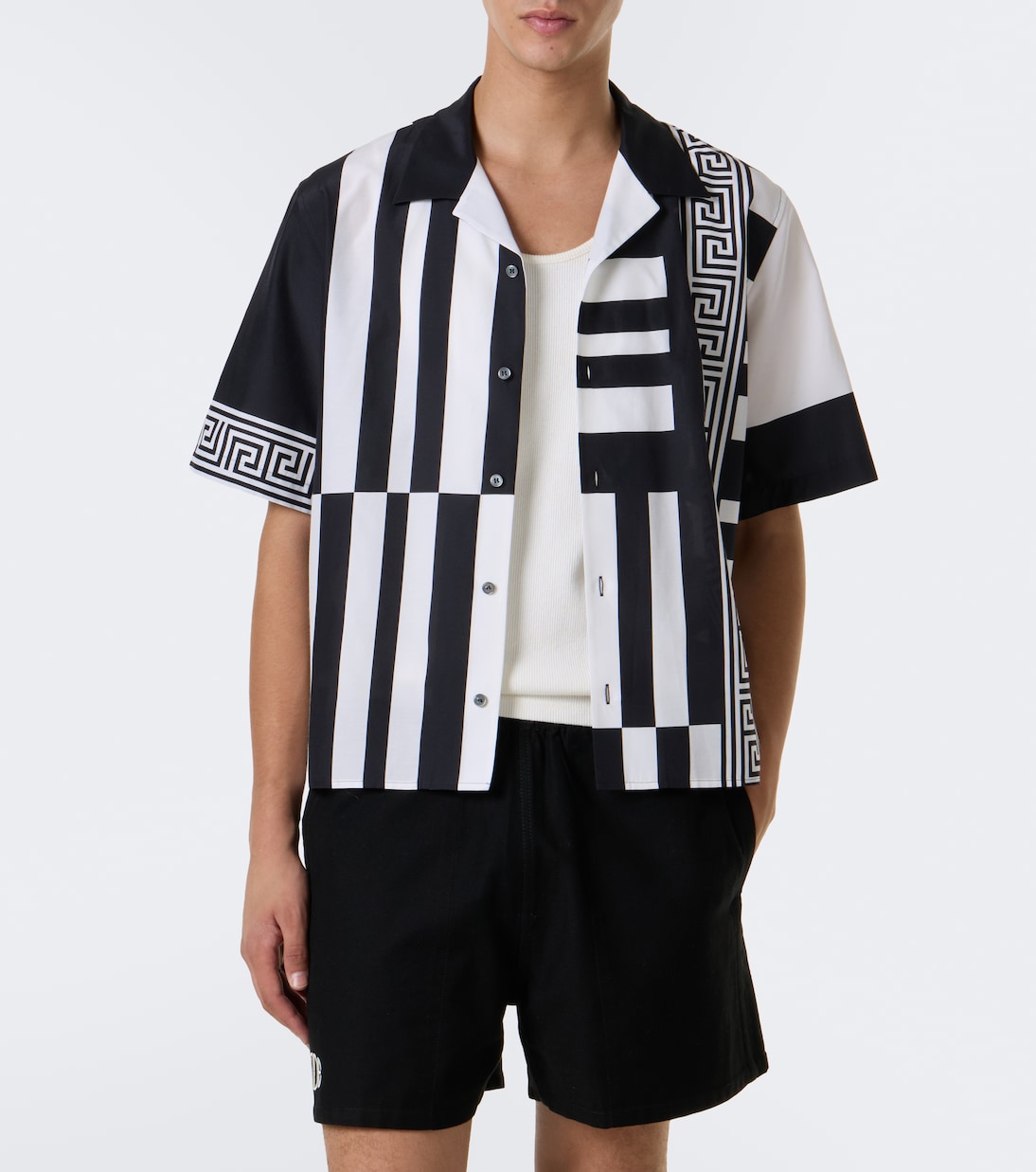 Versace - Printed cotton and silk bowling shirt