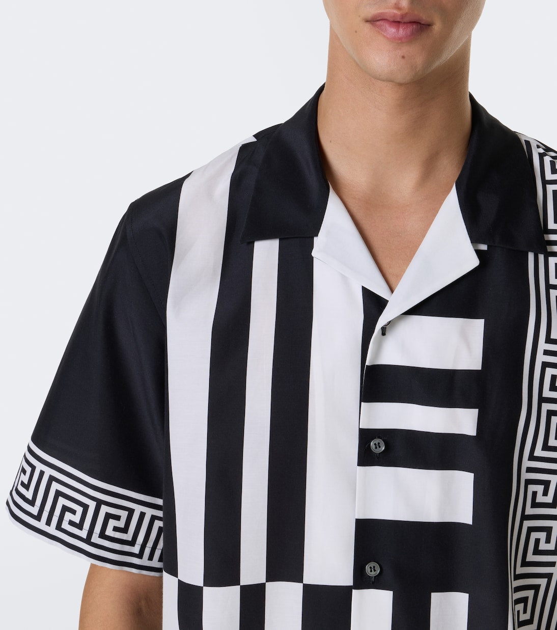Versace - Printed cotton and silk bowling shirt
