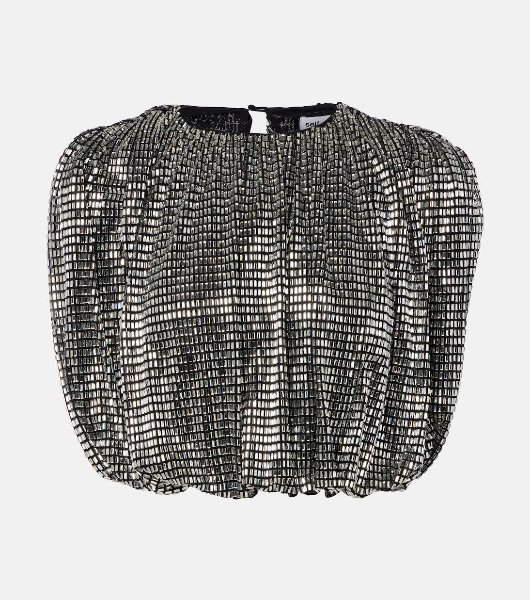 Self-Portrait - Draped embellished top