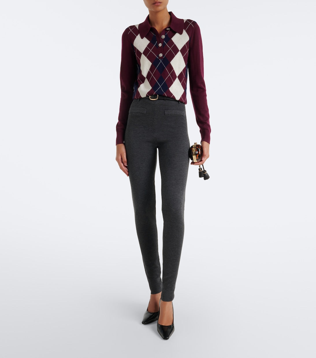 Self-Portrait - Belted leggings