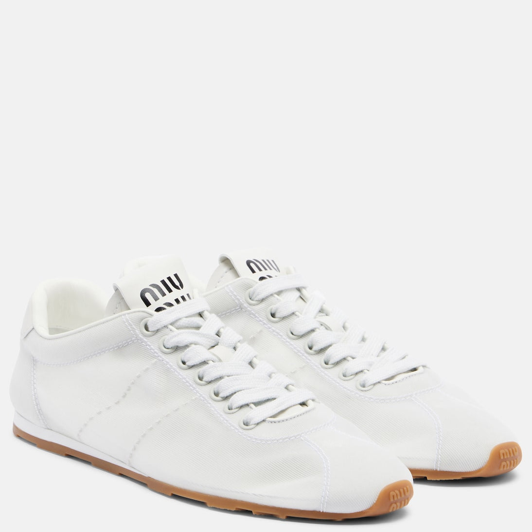 Miu Miu - Plume leather-trimmed sneakers