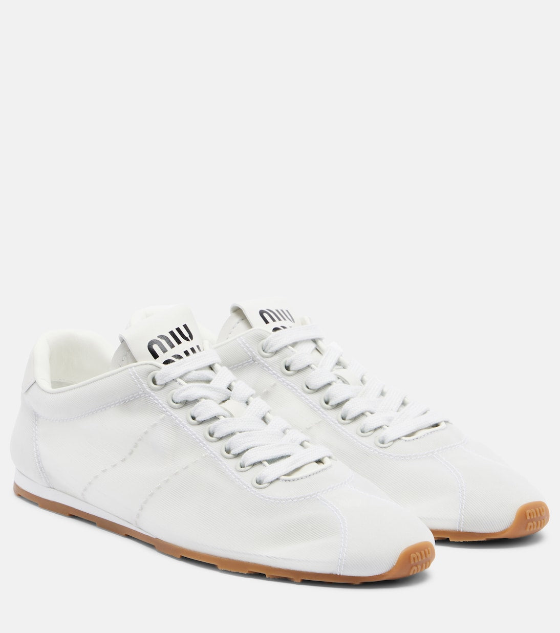 Miu Miu - Plume leather-trimmed sneakers