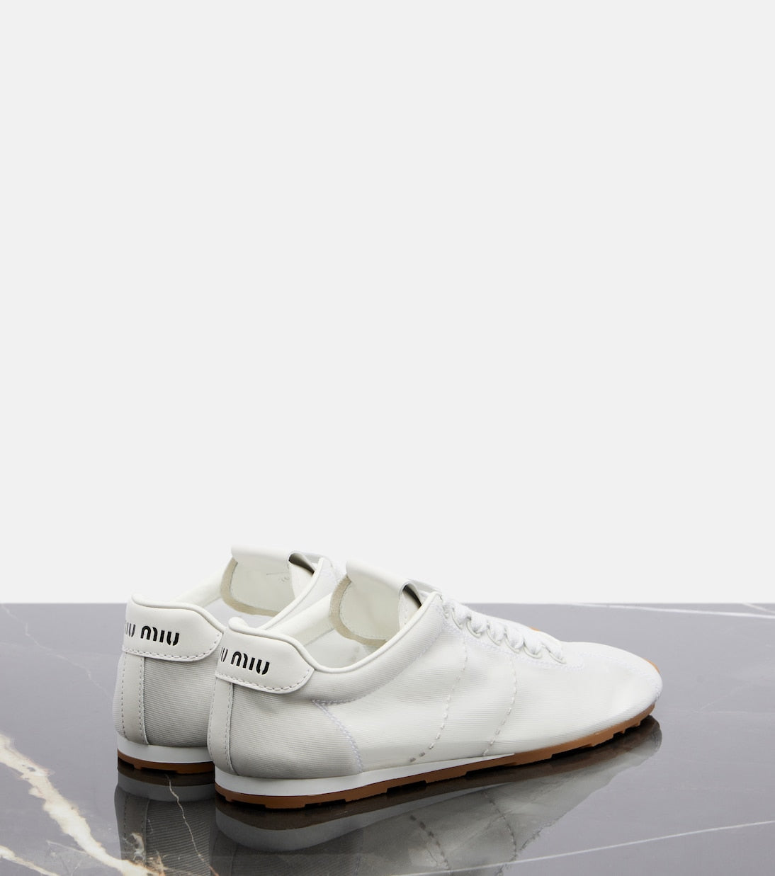 Miu Miu - Plume leather-trimmed sneakers
