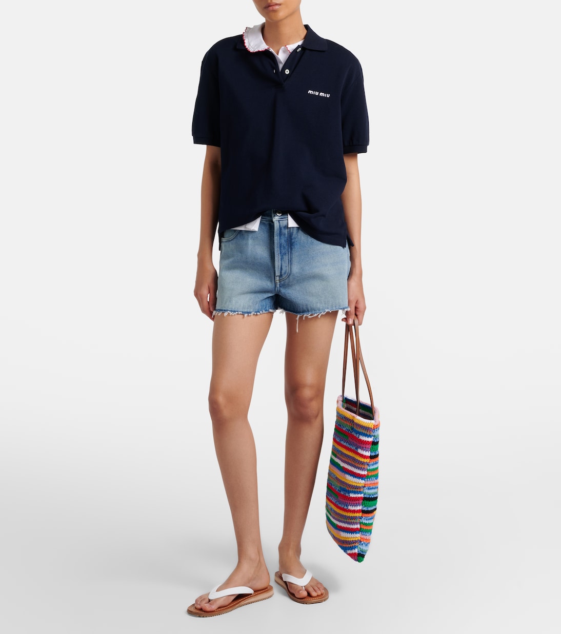 Miu Miu - Frayed denim shorts