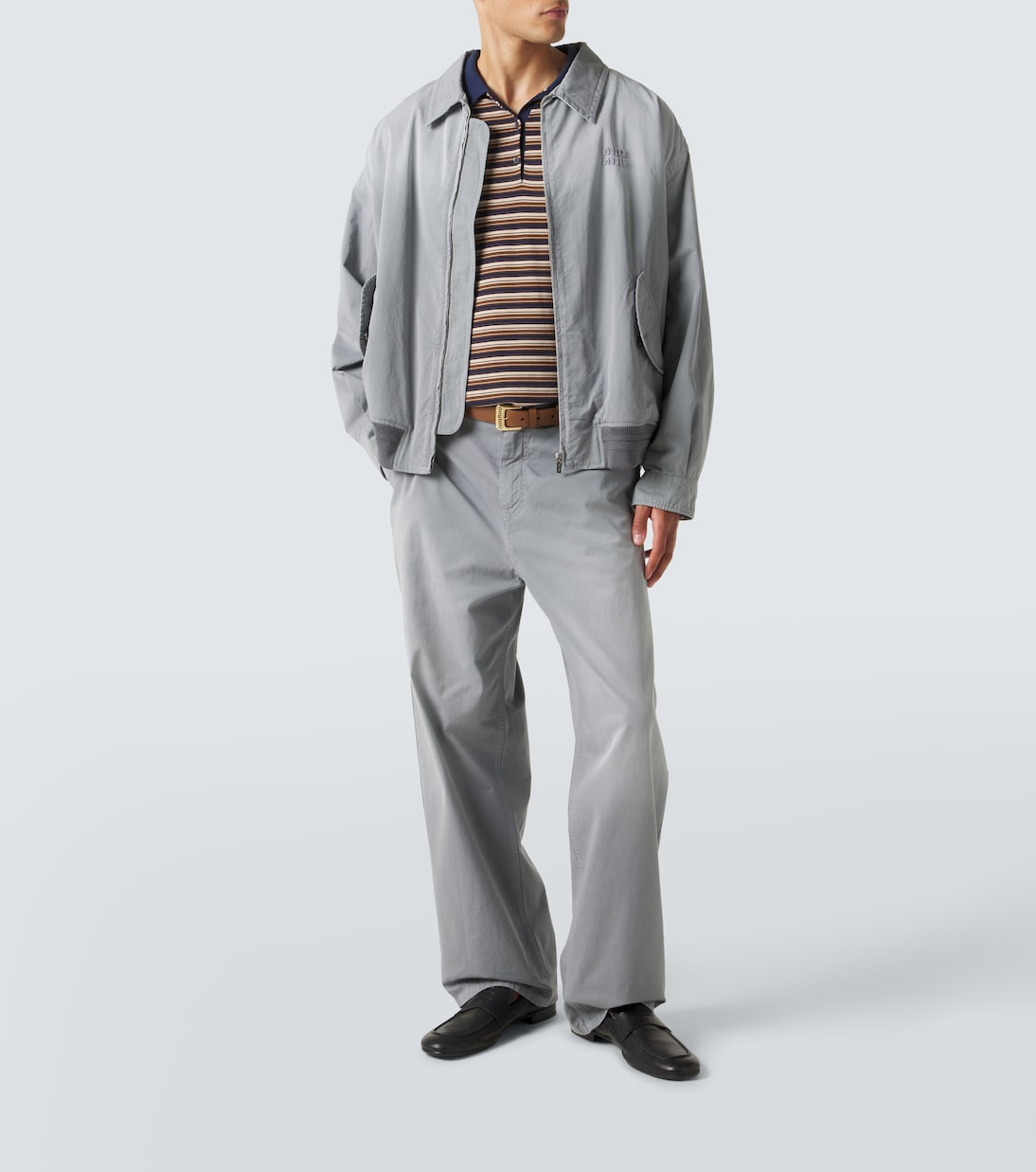 Miu Miu - Cotton twill wide-leg pants