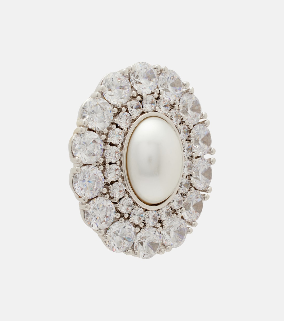 Self-Portrait - Crystal-embellished faux pearl earrings