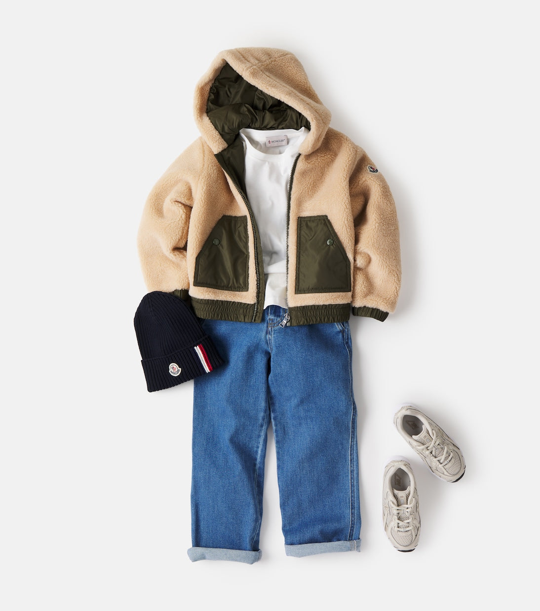 Moncler Enfant - Ribbed-knit virgin wool beanie and scarf set