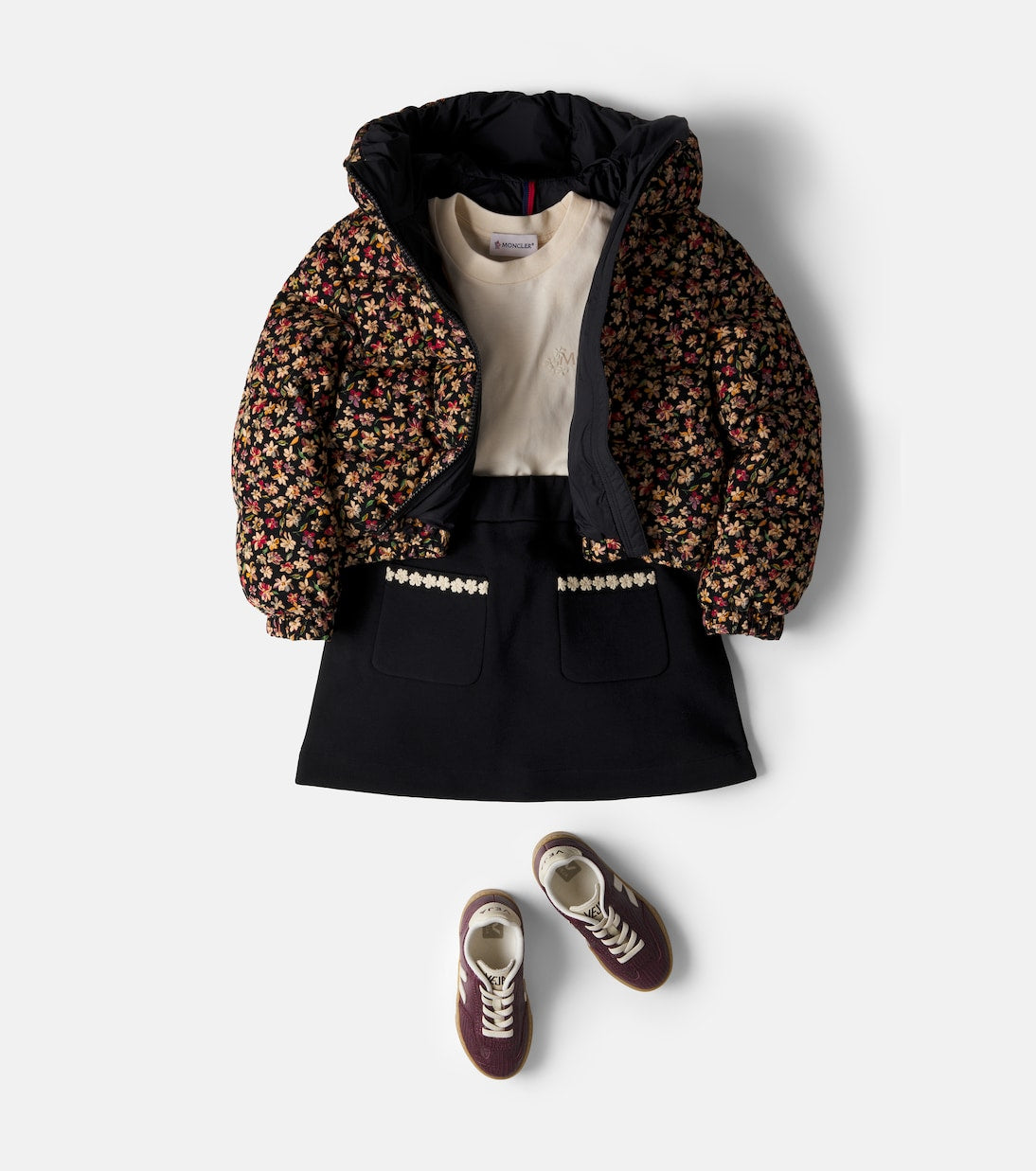 Moncler Enfant - Nirea floral cotton corduroy down jacket