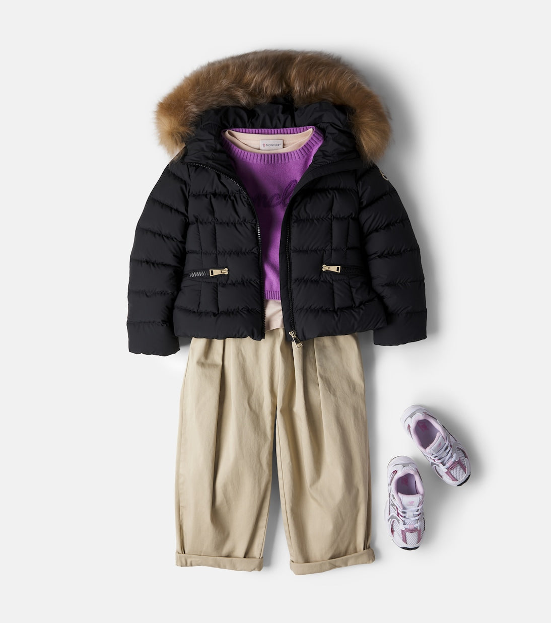 Moncler Enfant - Boedette shearling-trimmed hooded down jacket