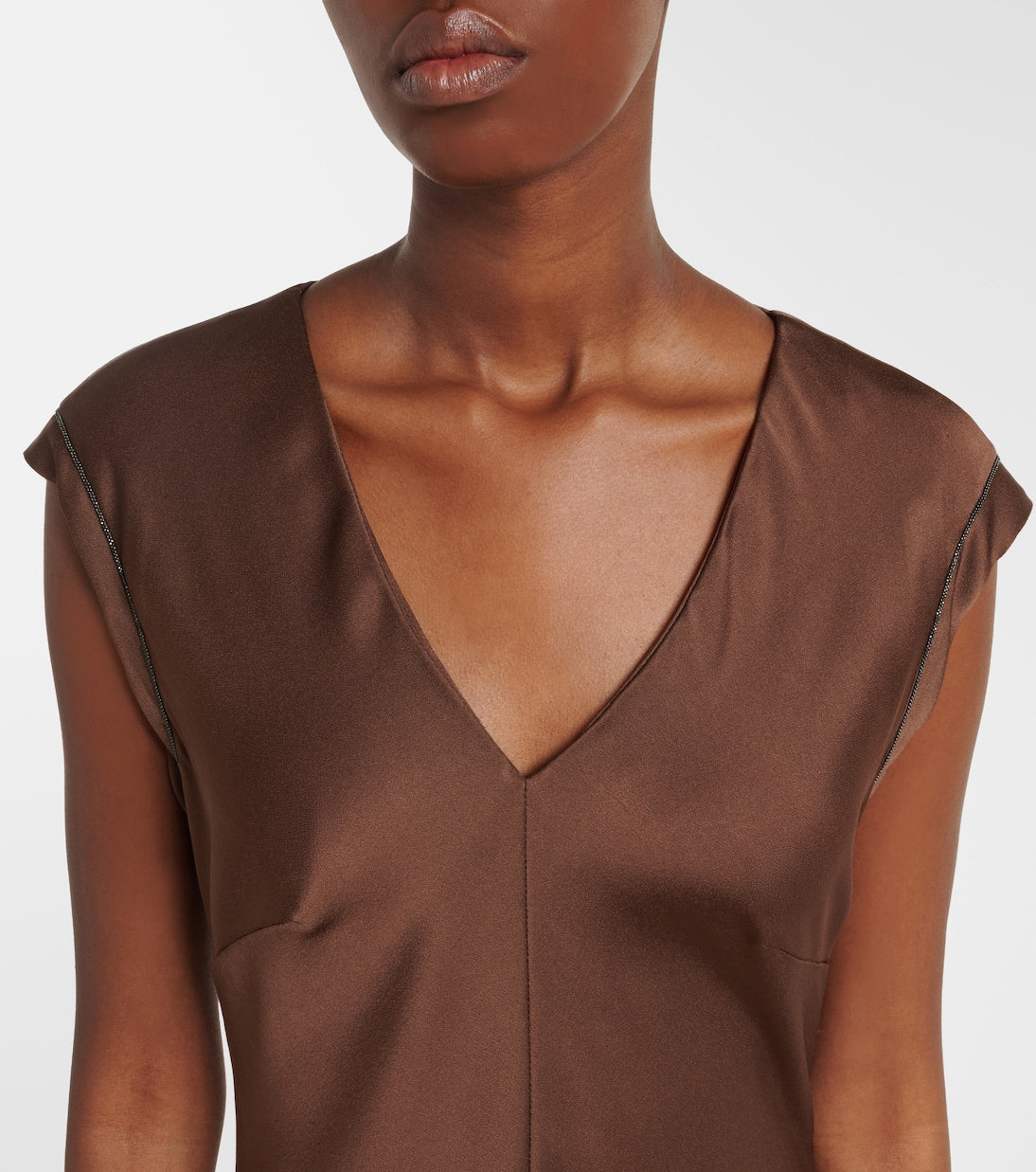 Brunello Cucinelli - Monili satin midi dress