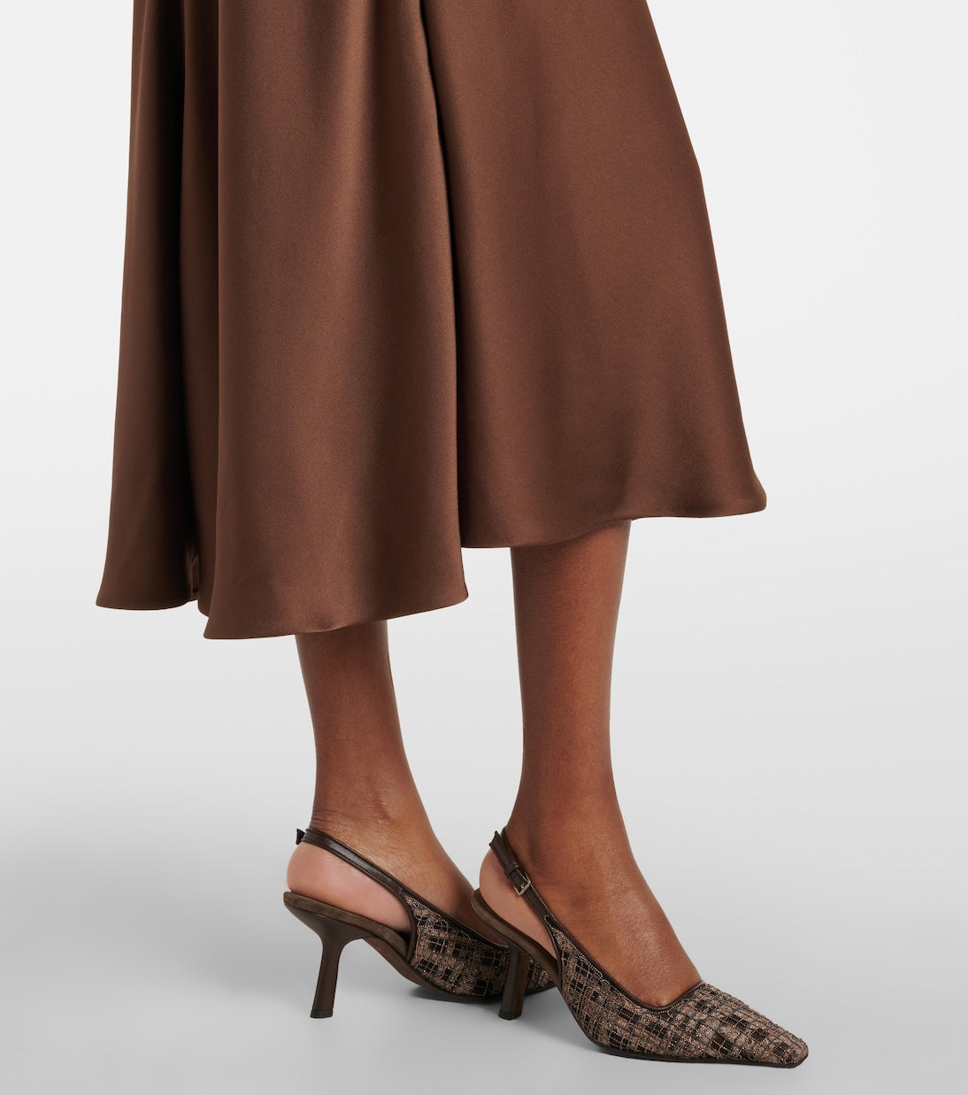 Brunello Cucinelli - Monili satin midi dress