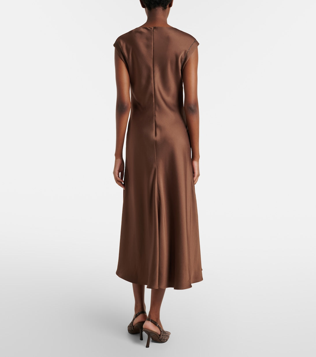 Brunello Cucinelli - Monili satin midi dress