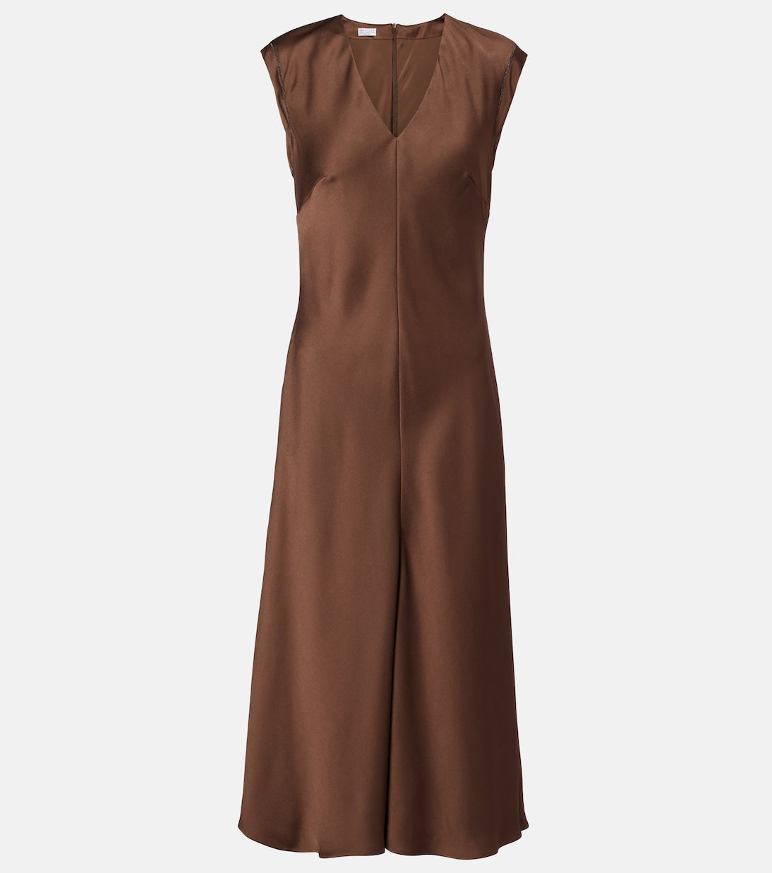 Brunello Cucinelli - Monili satin midi dress
