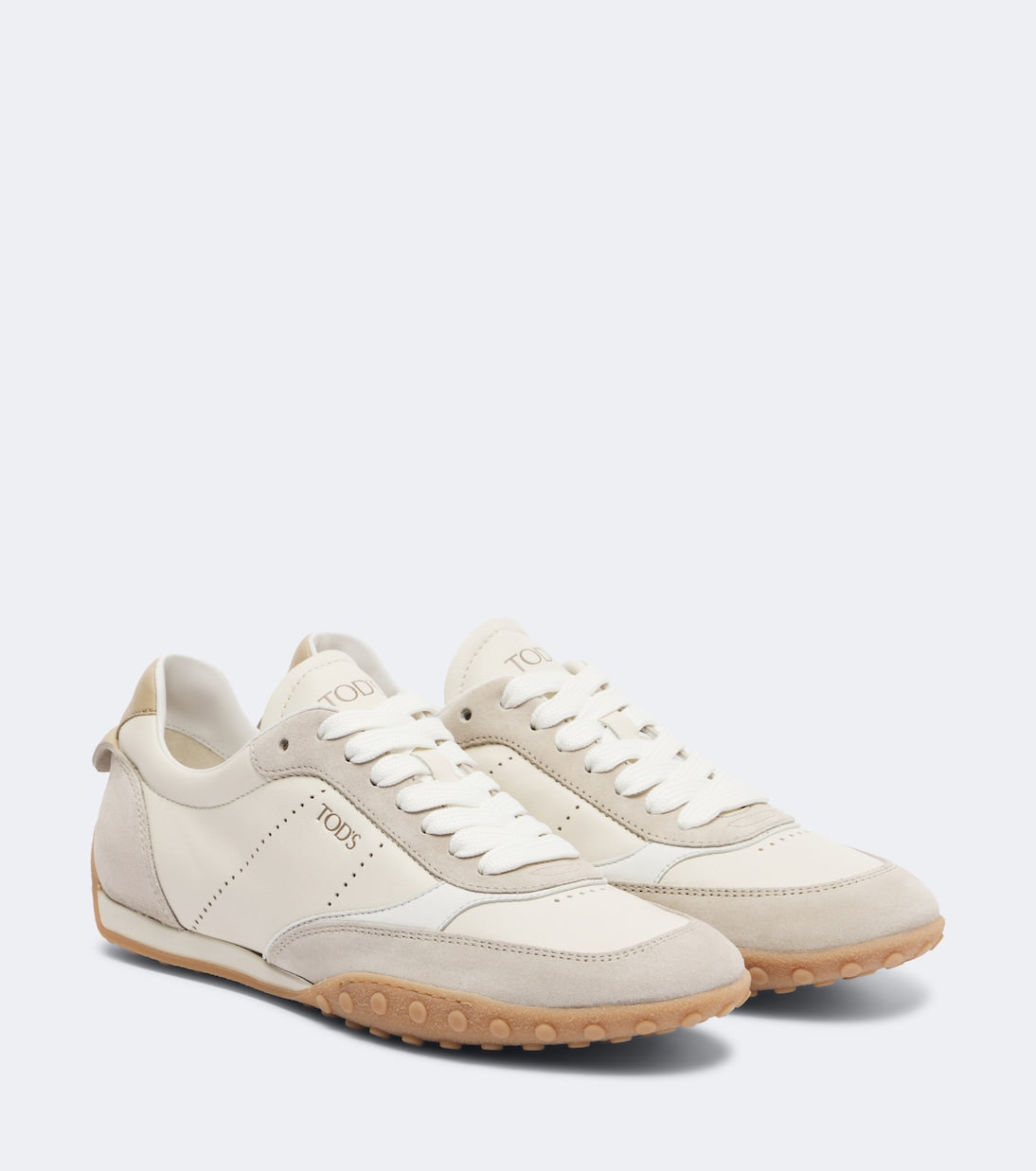 Tod's - Suede-trimmed leather sneakers