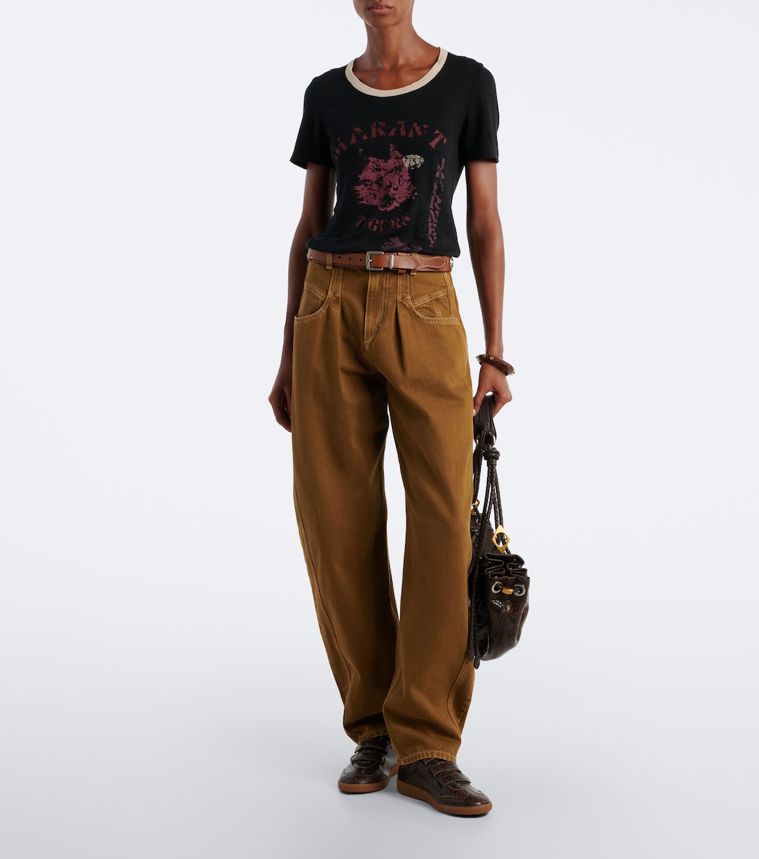 Isabel Marant - Beth snake-effect leather sneakers