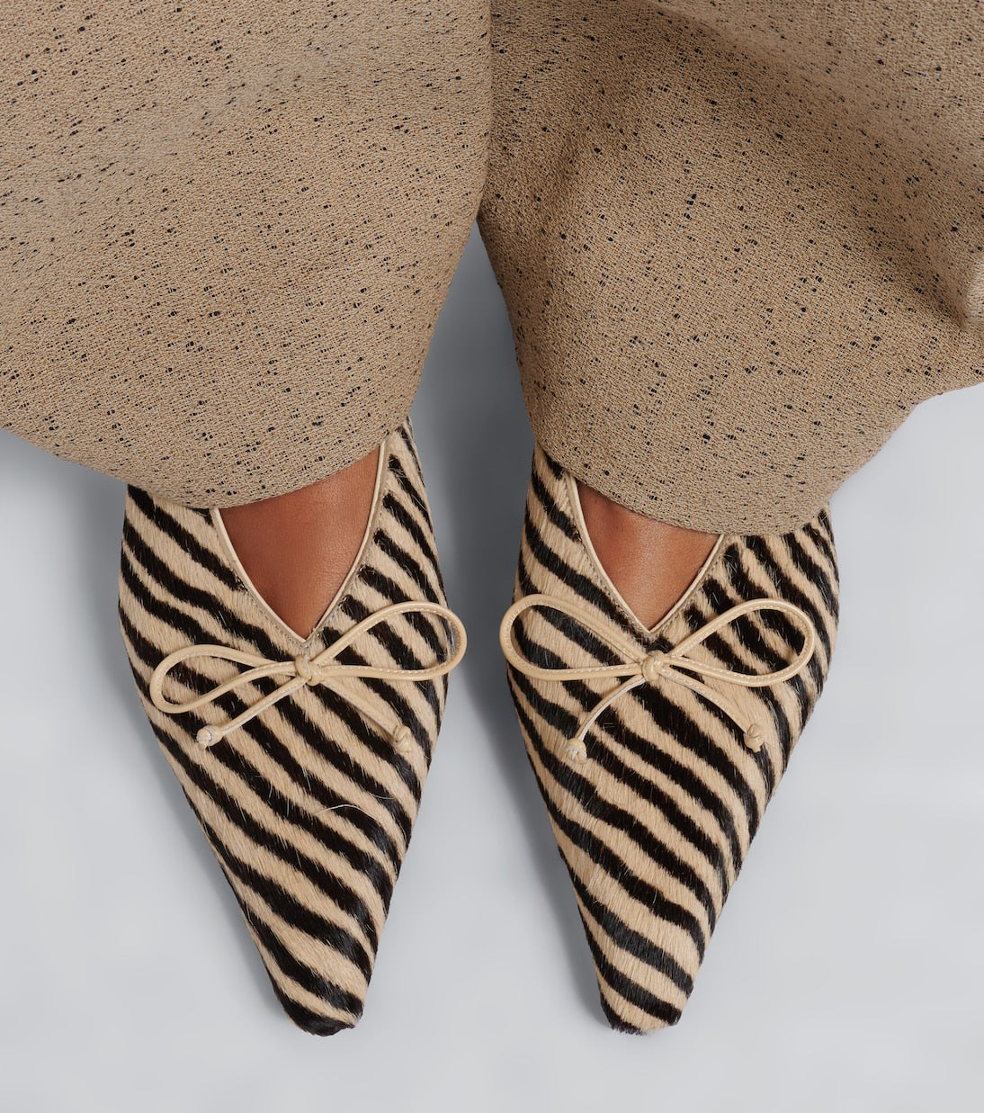 Jacquemus - Cubisto calf hair slingback pumps