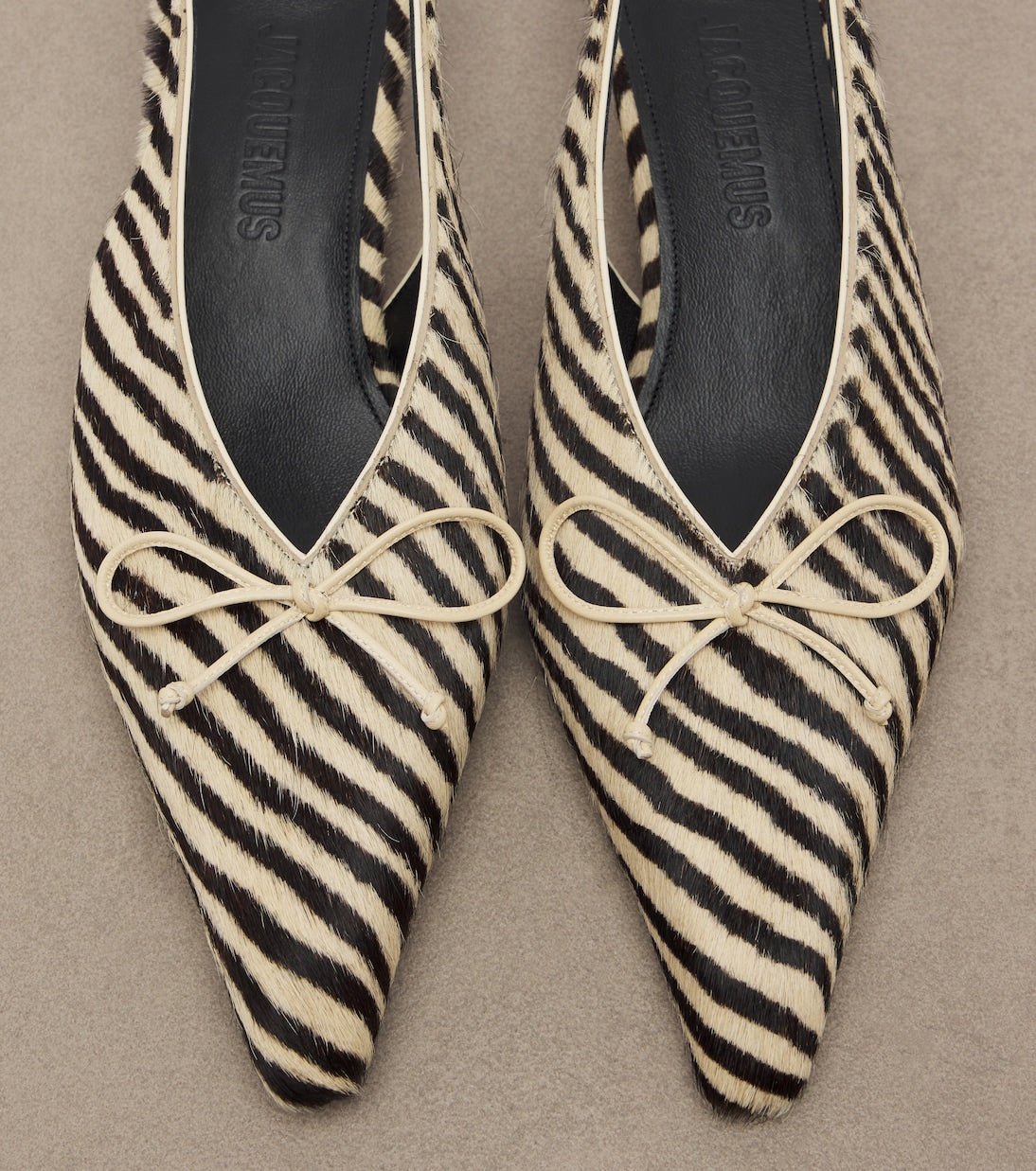 Jacquemus - Cubisto calf hair slingback pumps