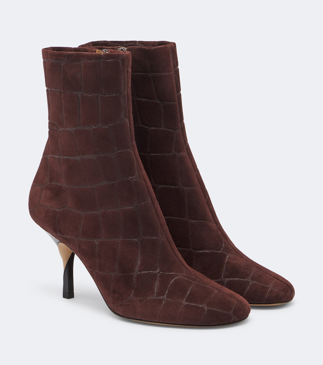 Jacquemus - Collant croc-effect suede ankle boots