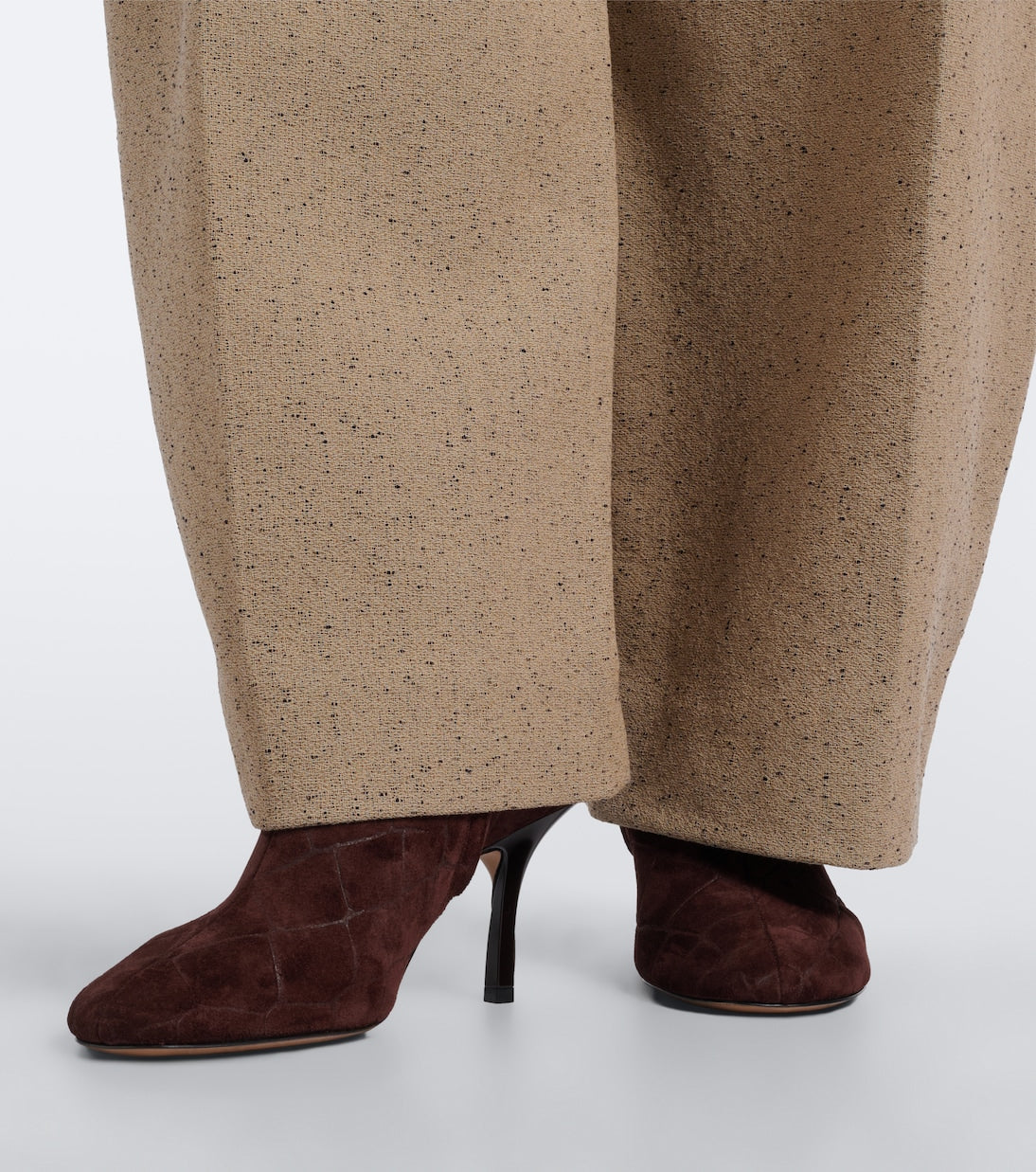 Jacquemus - Collant croc-effect suede ankle boots