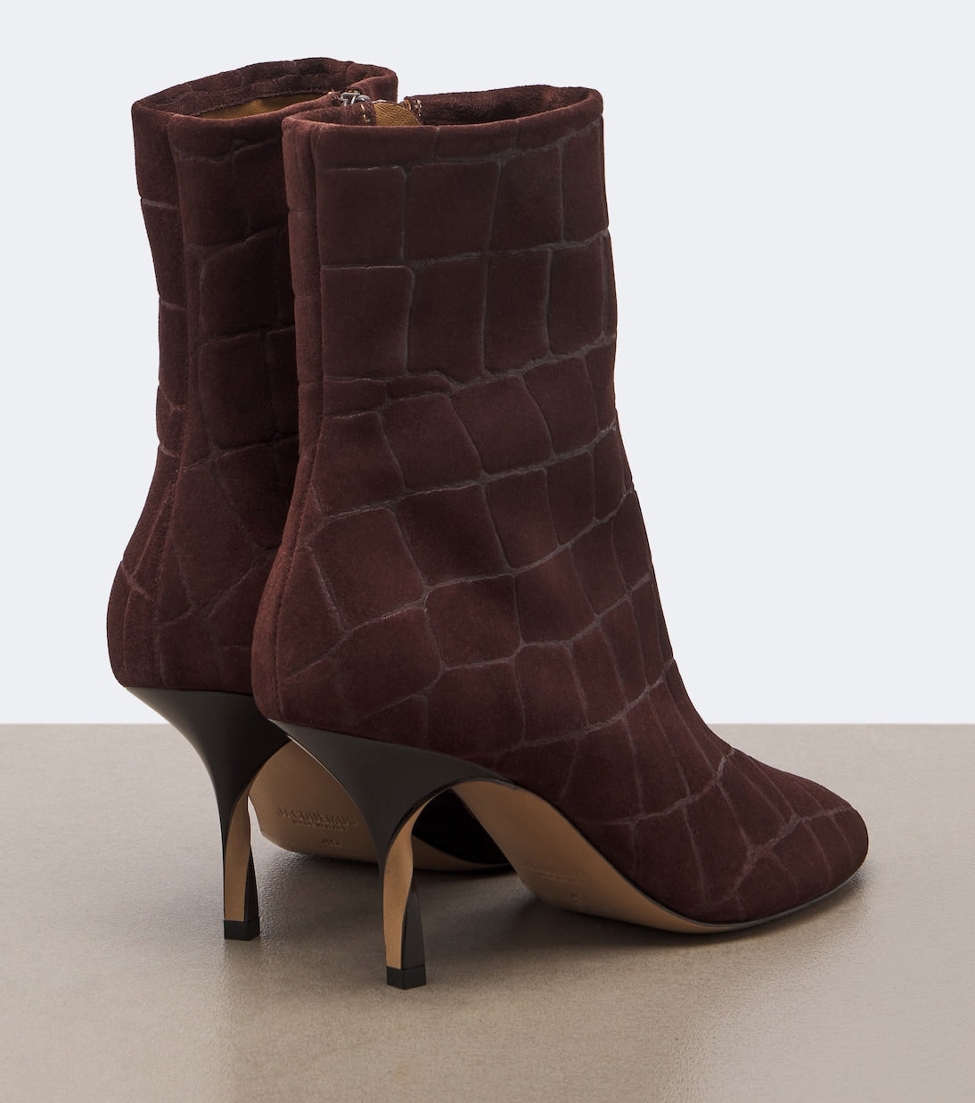 Jacquemus - Collant croc-effect suede ankle boots