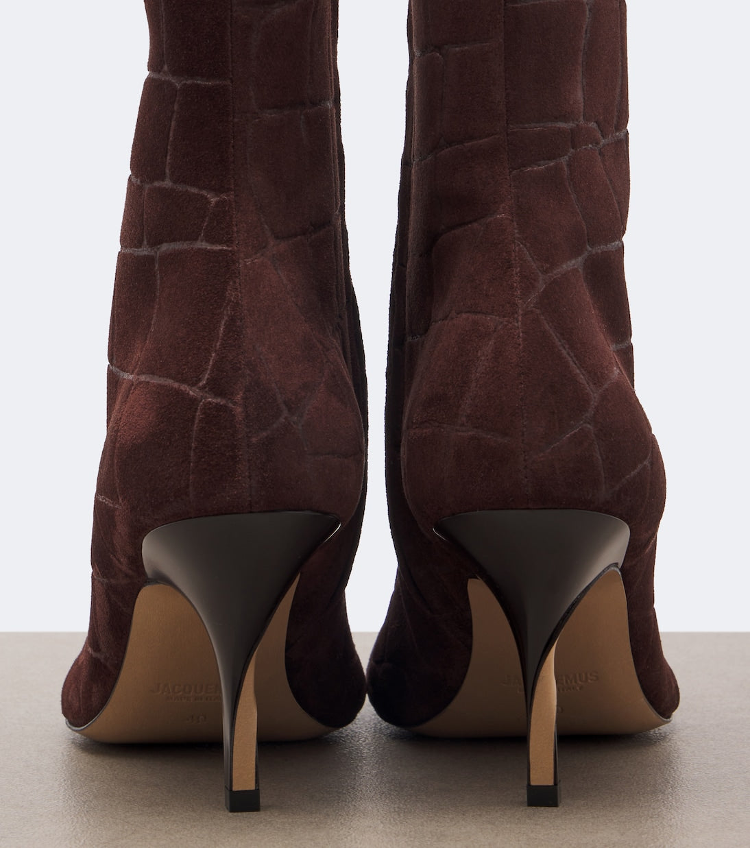 Jacquemus - Collant croc-effect suede ankle boots