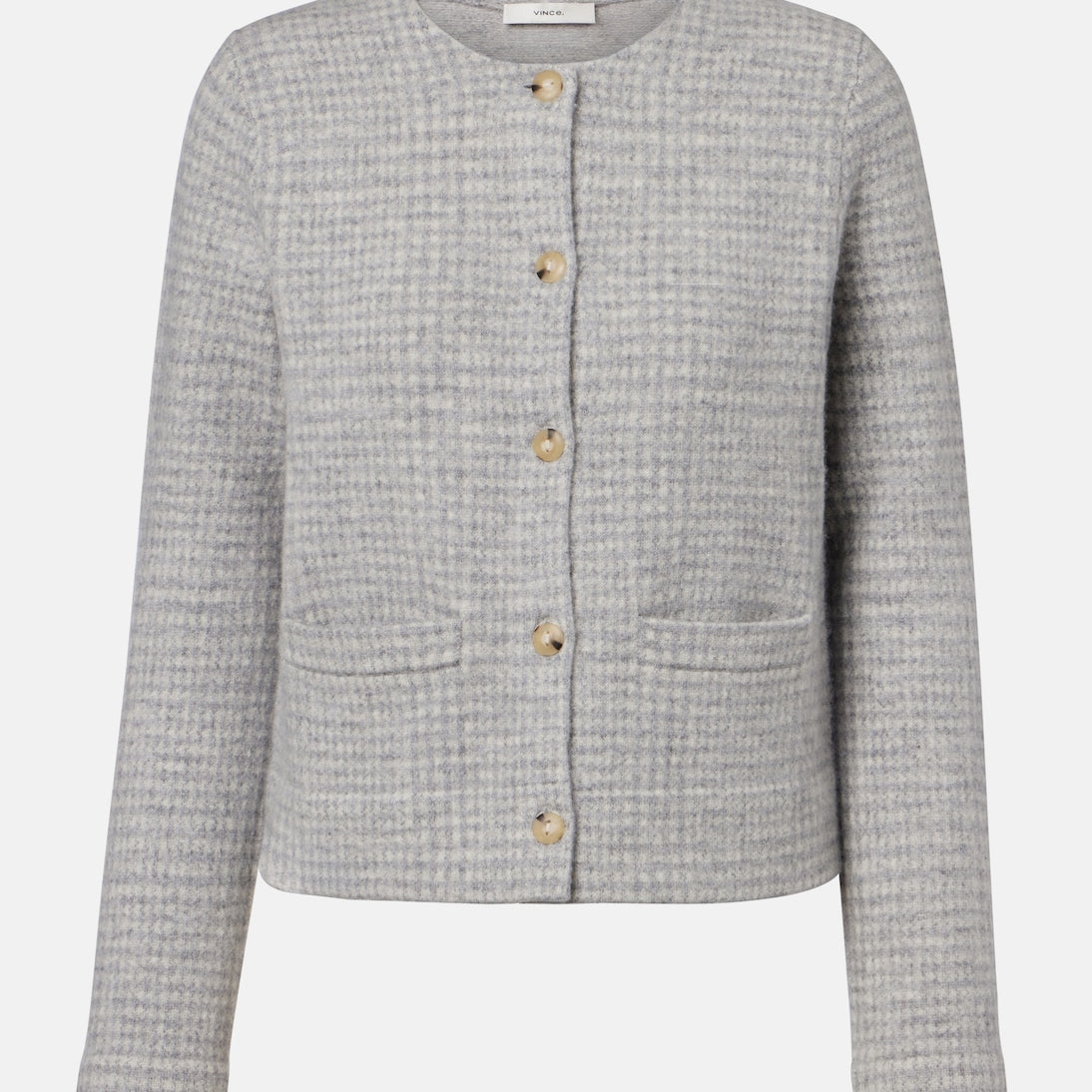 Vince - Checked wool and cashmere cardigan