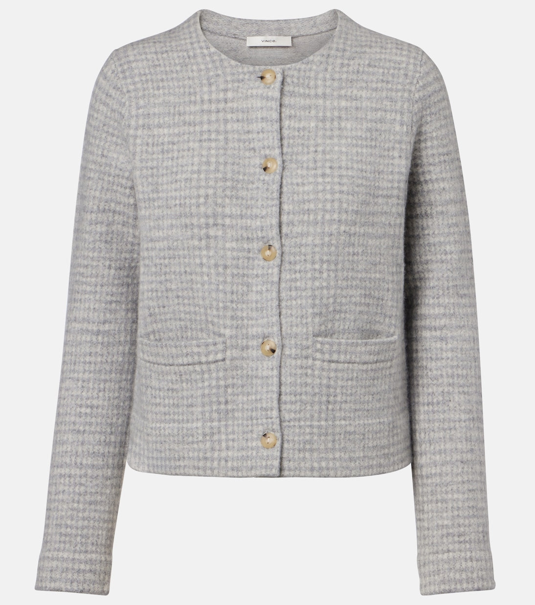 Vince - Checked wool and cashmere cardigan