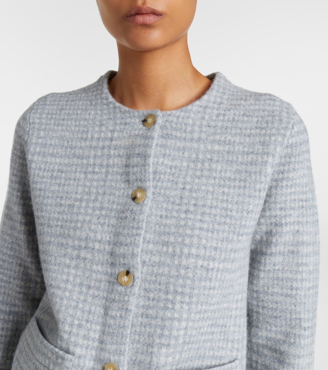 Vince - Checked wool and cashmere cardigan