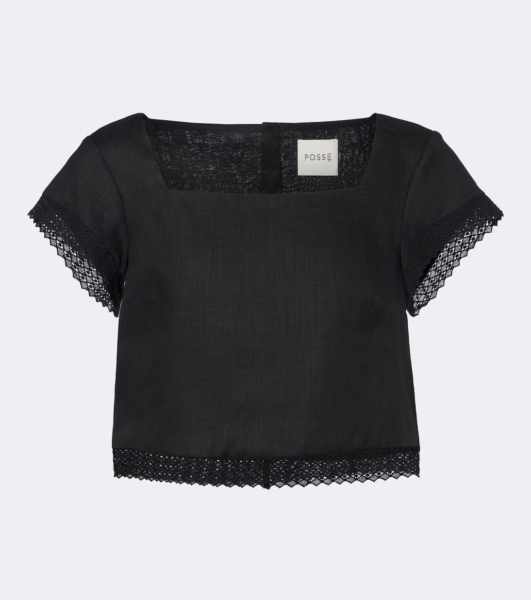 Posse - Alfie cropped embroidered linen top