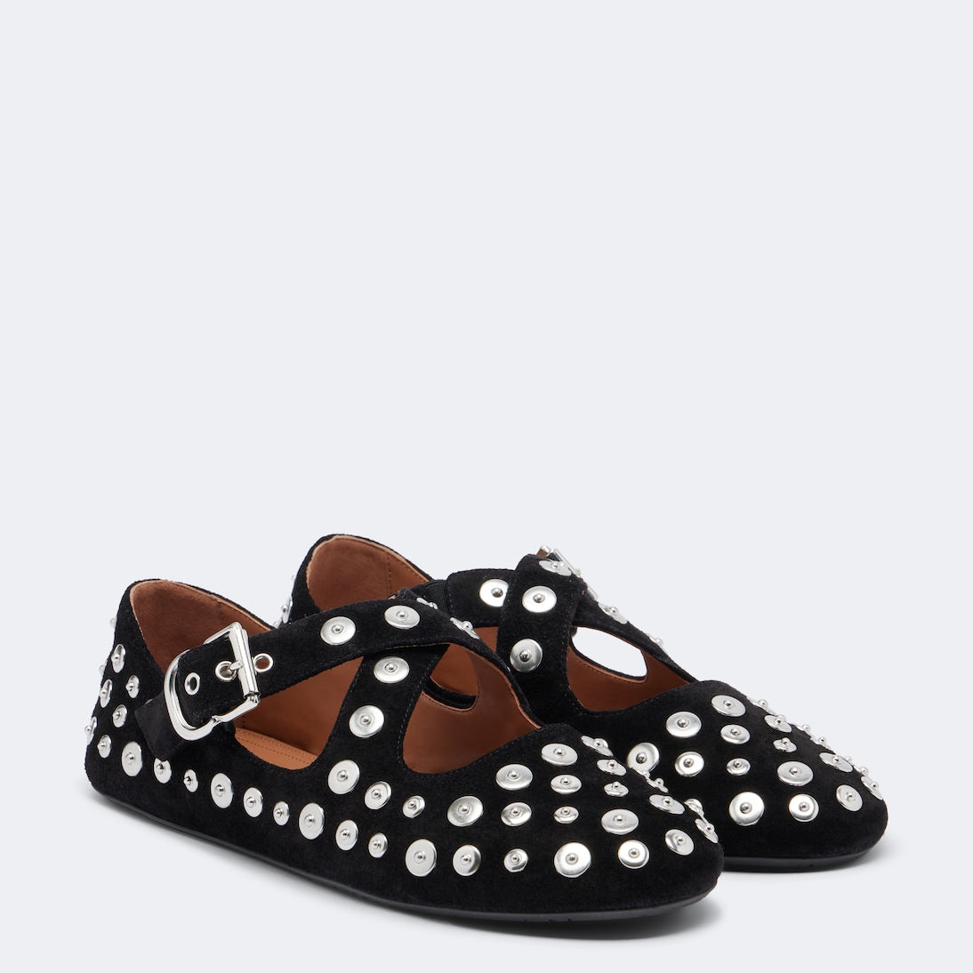 Alaïa - Studded suede ballet flats