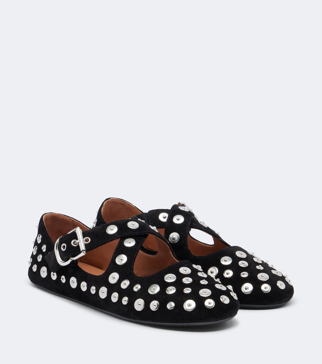 Alaïa - Studded suede ballet flats