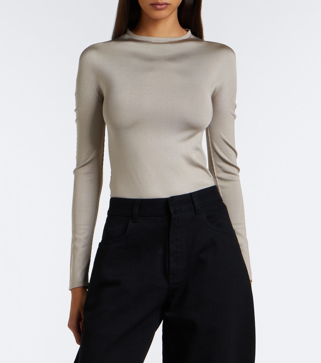 Alaïa - Silk-blend bodysuit