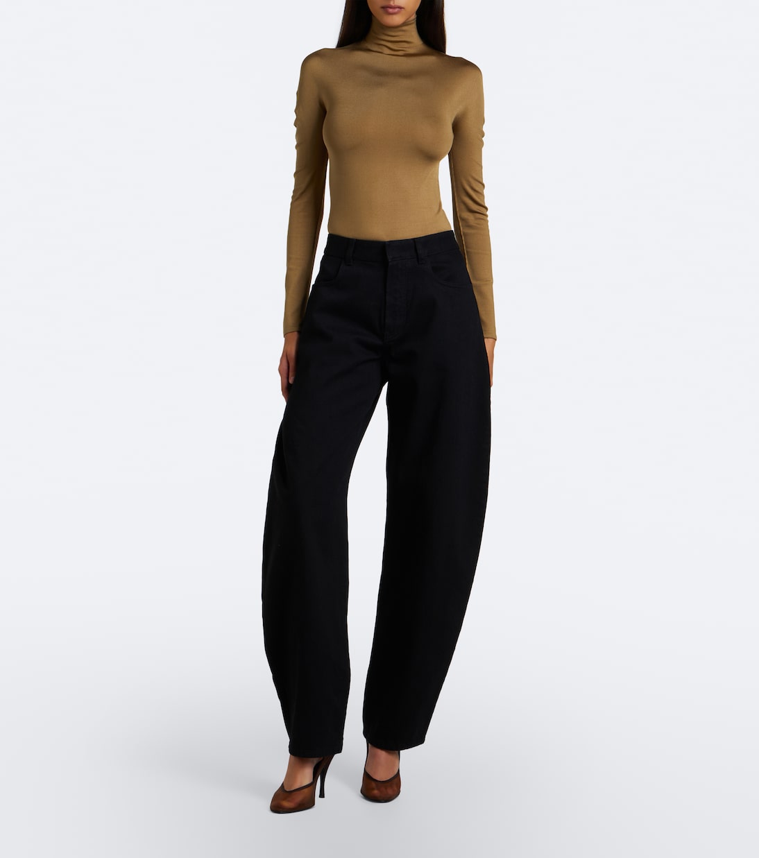 Alaïa - Turtleneck silk-blend bodysuit