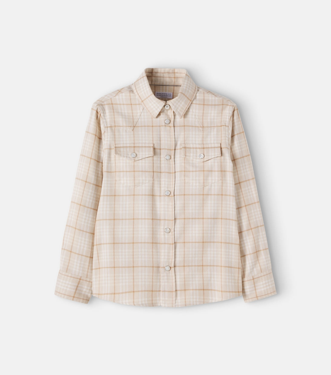Brunello Cucinelli Kids - Checked cotton-blend flannel shirt