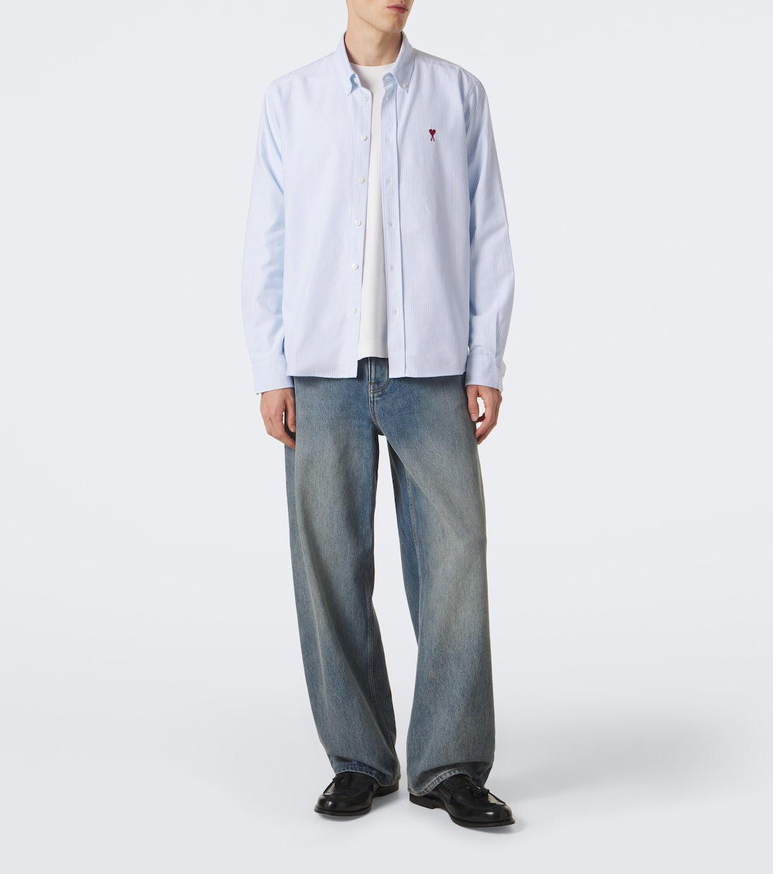 Ami Paris - Ami de Cœur striped cotton shirt