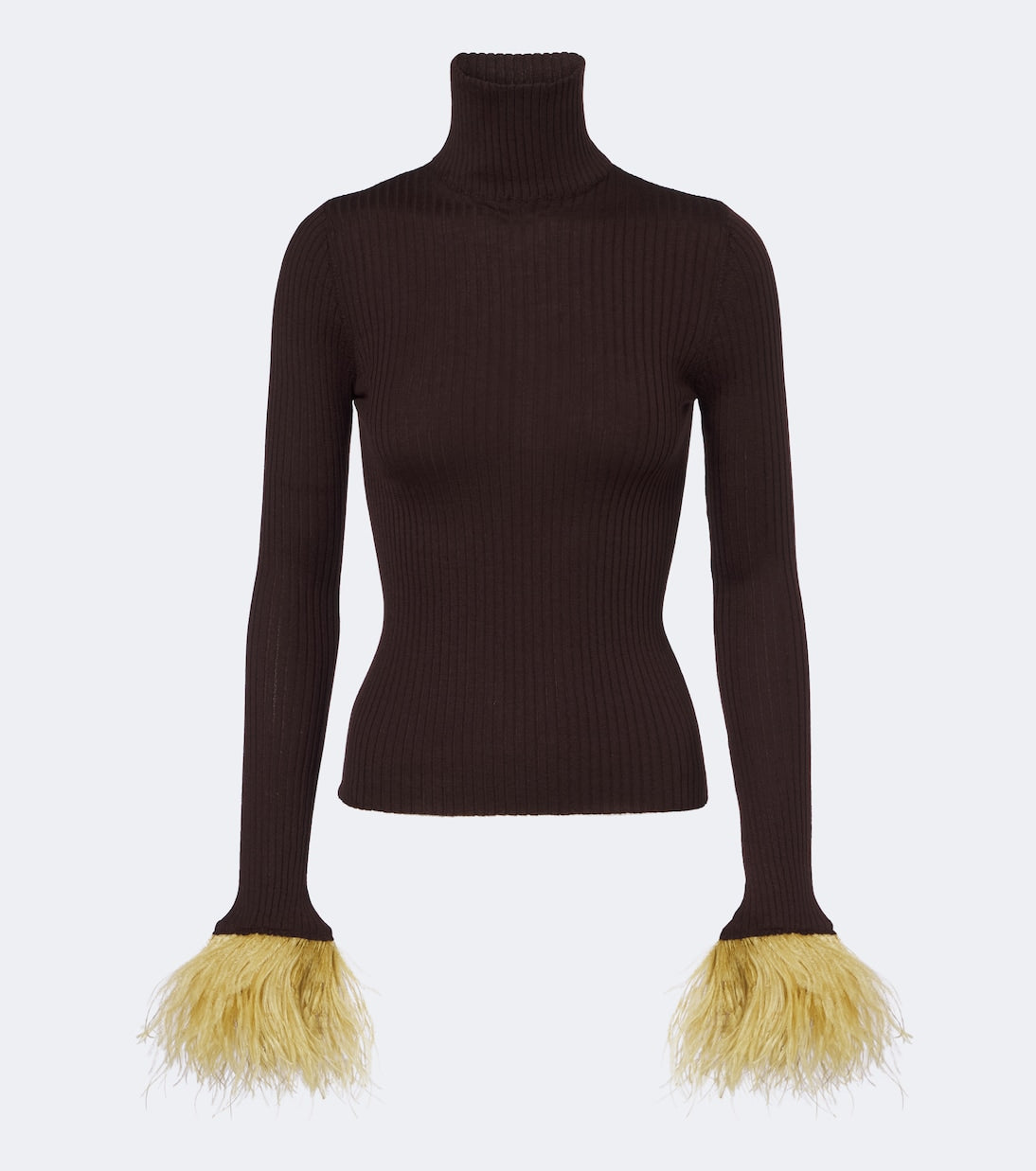 La DoubleJ - Feather-trimmed cashmere and silk top