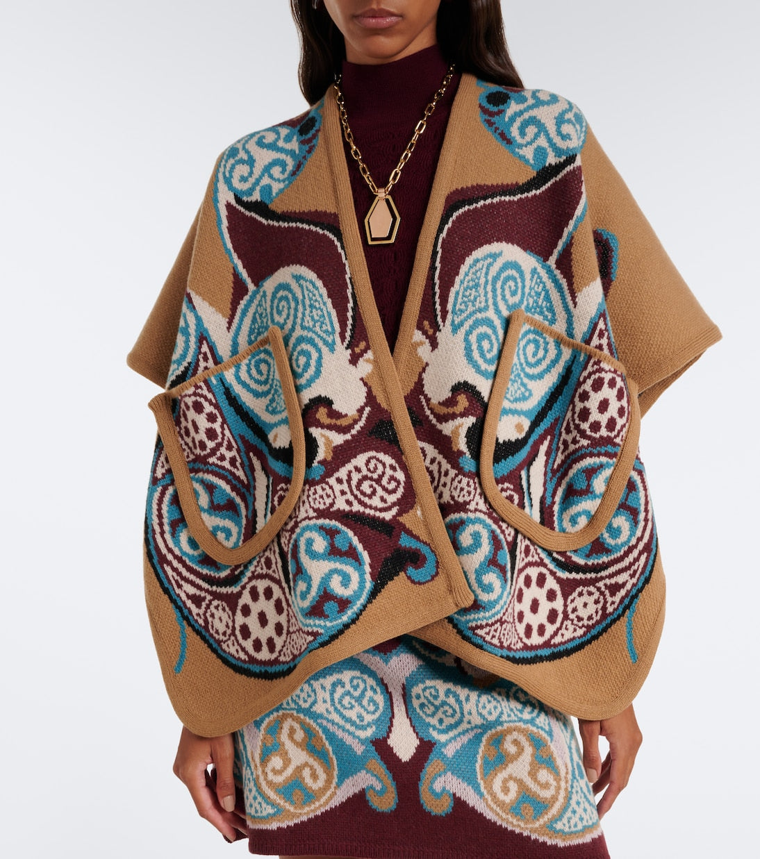 La DoubleJ - Alchemy jacquard wool cape