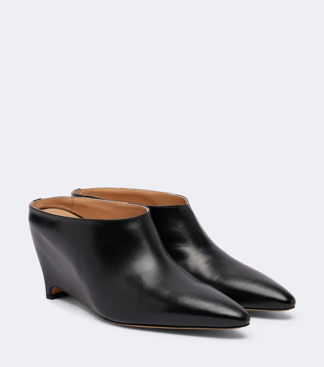 Maison Margiela - Heel-Less leather wedge mules