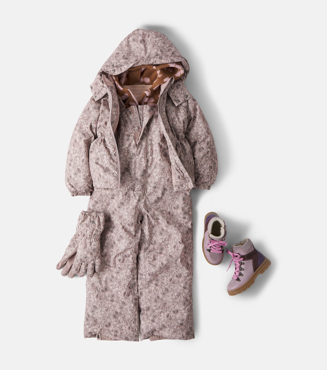Wheat - Runno floral ski salopettes